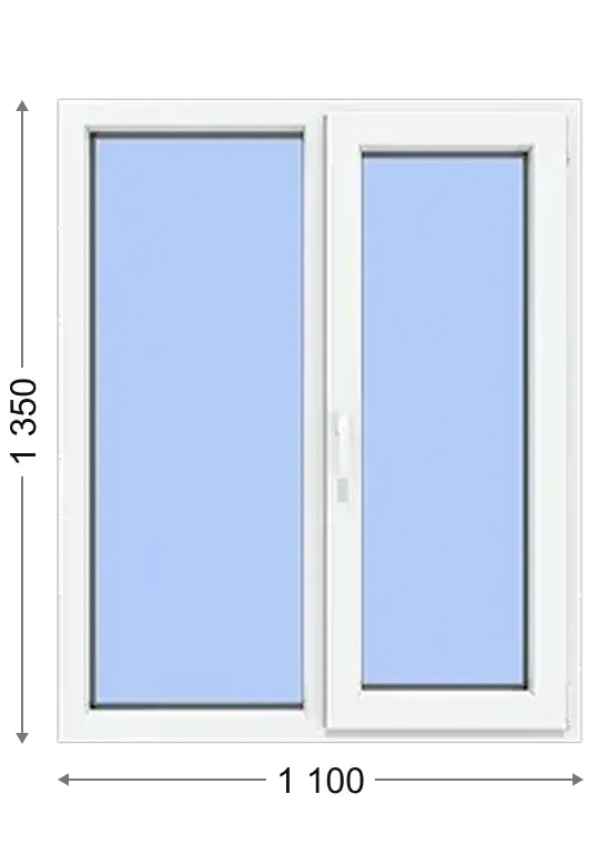 вікно пластикове в києві двостулкове з поворотно-відкидною стулкою 1100х1350